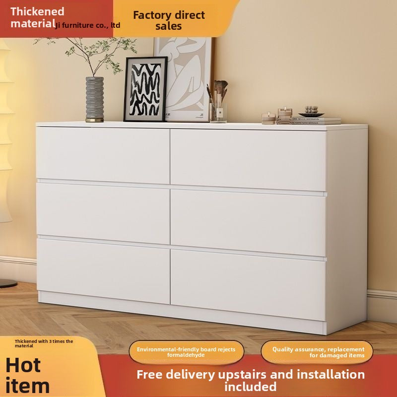 Cream chest of drawers with multiple drawer configurations for small spaces