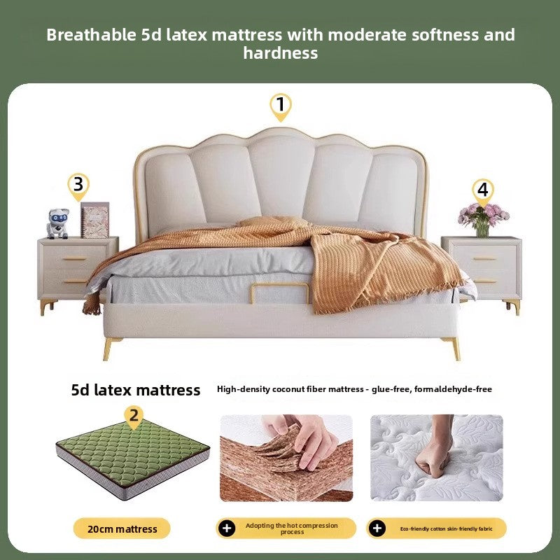 Modern cream bed styled for a refined neutral bedroom