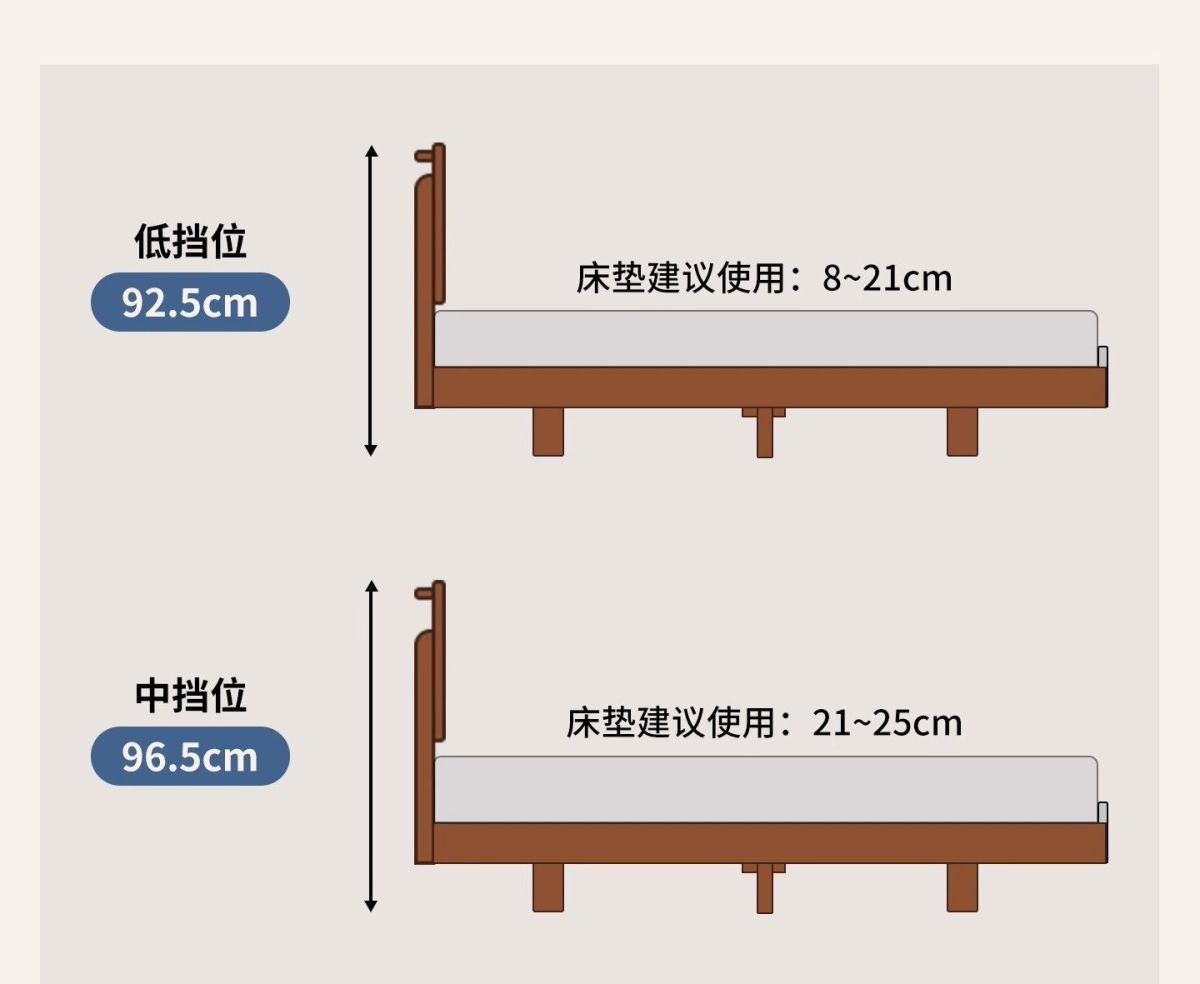 Solid wood bed styled with soft bedding and understated modern decor