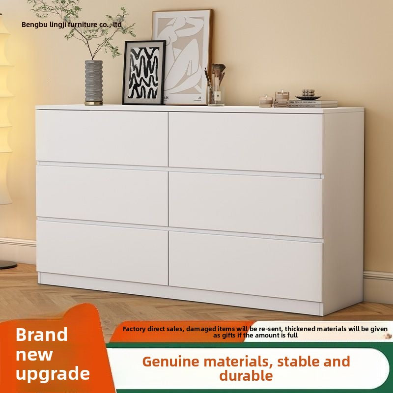 Modern cream chest of drawers with compact vertical storage